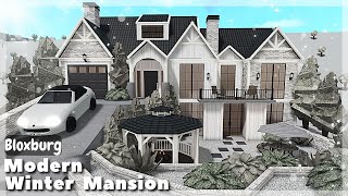 BLOXBURG Modern Winter Mansion Speedbuild  Roblox House Build [upl. by Gillian]