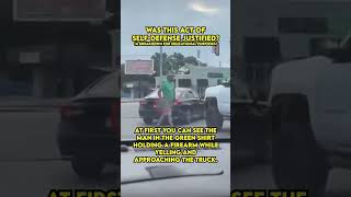 Did the truck driver in this road rage incident act in selfdefense Comment your thoughts below [upl. by Fokos554]