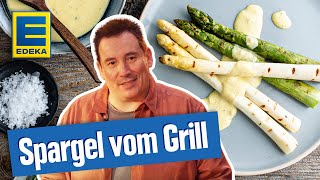 Spargel vom Grill  Mit veganer Sauce Hollandaise [upl. by Noyes955]