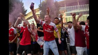 Man City fans at Arsenal Scenes and pyro as Arsenal win Loud rendition of North London Forever [upl. by Acsehcnarf]