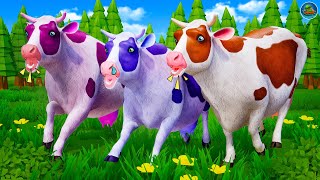 The Magical Color Cows Running and Swimming Animals  Wild amp Farm Animals Attack on Cows [upl. by Yrian]