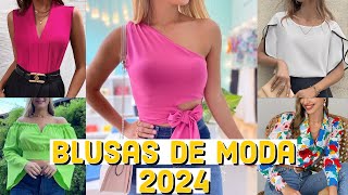 BLUSAS DE MODA 2024  TENDENCIAS DE BLUSAS para mujer 2024 moda primavera verano 2024 [upl. by Sayette]