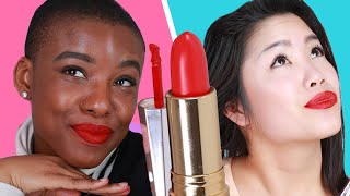 Women Try OneShadeFitsAll Lipsticks [upl. by Adnilema]