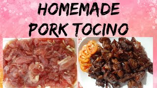 HOMEMADE PORK TOCINO RECIPE  PORK TOCINO  WALANG SALITRE  WALANG FOOD COLOR [upl. by Mihalco]