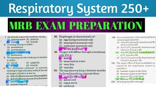 Respiratory System  Important questions  MRB EXAM PREPARATION [upl. by Noled]