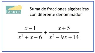 Suma de fracciones algebraicas con diferente denominador ejemplo 2 [upl. by Teragram121]