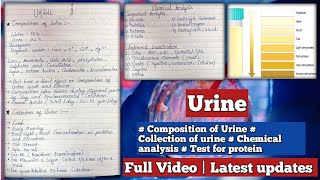 Urin  Composition of Urin  Collection of urine  Chemical analysis  Test for Protein [upl. by Haimorej]