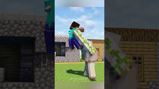 Minecraft Villagers VS Herobrine minecraft minecraftmemes villager [upl. by Owena302]