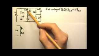 AP Physics 2 Circuits 22 Circuit Problem with Meters and Capacitors [upl. by Vitia73]