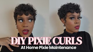 DIY PIXIE CURLS At Home Pixie Maintenance for Beginners Betty Boop Curls Pixie Cut Curl Tutorial [upl. by Hayott531]