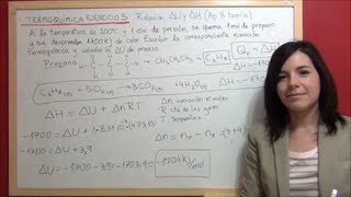 TERMOQUIMICA Ejercicio 5  Calcular la variación de energía interna en la combustión propano [upl. by Nylyahs51]