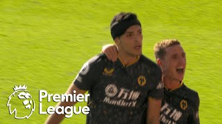 Raul Jimenez scores emotional goal to put Wolves ahead  Premier League  NBC Sports [upl. by Bautram]