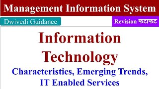 Information Technology meaning Characteristics IT enabled services ites management information [upl. by Steiner404]