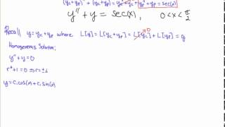 Variation of Parameters Example with Wronskian [upl. by Maffei]