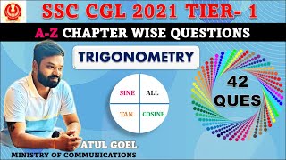 TRIGONOMETRY Questions SSC CGL 2021 Tier 1 Maths Solutions [upl. by Rolyab]