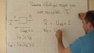 cours 1S physique ch8 puissance électrique reçue par un récepteur [upl. by Valentino444]