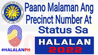 Paano Malaman Ang Precinct Number At Status Sa Online 2022  Comelec Precinct Finder [upl. by Chelsy633]