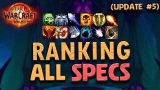 Progressive Tierlist Update 5  RANKING ALL SPECS amp CLASSES  The War Within BETA [upl. by Alyad16]