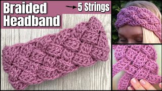 BRAIDED Headband Crochet Tutorial  EASY Crochet Pattern [upl. by Odel820]