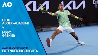 Felix AugerAliassime v Hugo Grenier Extended Highlights  Australian Open 2024 Second Round [upl. by Enaols48]