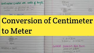 How To Convert Centimeter To Meter  Conversion of Centimeter To Meter  How To Convert cm to m [upl. by Ahter]