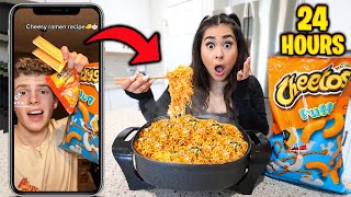 Letting My quotFor Youquot Page Decide What i Eat for 24 Hours TikTok Food Challenge [upl. by Yrbua]