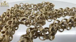 8mm Gold Lined Pattern Belcher Chain  Mens Jewelry Collection  Bling King UK [upl. by Ramsden]