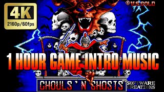 Ghouls n Ghosts  Amiga Music  4K  1 Hour Game Intro Music [upl. by Llenol]