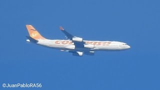 Airbus A340212 de Conviasa volando sobre Los Altos Mirandinos hacia Caracas [upl. by Hanonew]