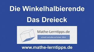 Die Winkelhalbierende  verständlich erklärt  mathelerntippsde [upl. by Esau]