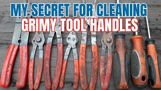 How to clean your greasy tool handles Easiest method for cleaning the grime off your hand tools [upl. by Sauncho]