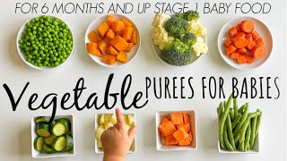 8 VEGETABLE PUREE for babies 6 months and up [upl. by Bonny]