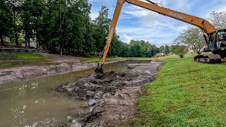 Long Reach Excavator Pond Dredging [upl. by Alicsirp]