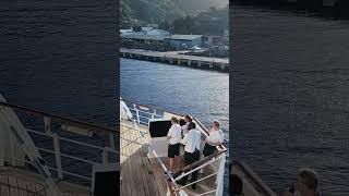 Our pilot working to get us docked at port Dominica  Windstar Windsurf Cruise [upl. by Scharf]