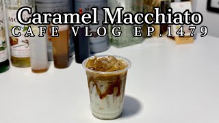 Cafe Vlog EP1479  Caramel Macchiato  Coffee drinks  Coffee caramel macchiato [upl. by Ahseinod749]