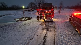 Structure Fire Michigan Lapeer County Columbiaville with mutual aid from Lapeer City [upl. by Nosiddam]