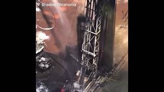 GRADY COUNTY OIL RIG EXPLOSION Blowout in Bradley Oklahoma OilRig Blowout OilWell [upl. by Clotilde]