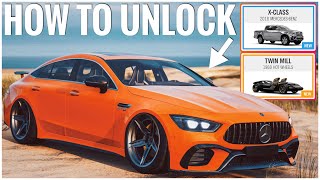 Forza Horizon 4  How To Unlock the AMG GT 4Door  Mercedes Benz X Class  Hot Wheels Twin Mill [upl. by Esbensen]