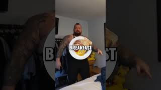 Eddie Hall Wakes Up His Son Dresssed As Pregnant Wife eddiehall [upl. by Eelyak]