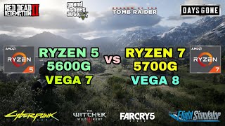 Ryzen 5 5600G Vega 7 vs Ryzen 7 5700G Vega 8 Gaming Test  2021 [upl. by Vorfeld]