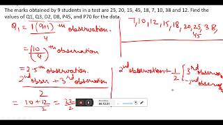 12 Quartile Decile and Percentile for ungrouped Data [upl. by Kristie]