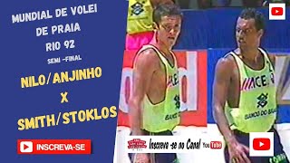 Mundial Volei de Praia Rio 92 Semi Final Brasil x EUA NiloAnjinho x SmithStoklos [upl. by Enneillij710]