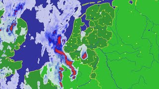 Buienradar timelapse onweer  9 juli 2024  Code oranje voor onweer [upl. by Selin]