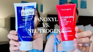 Neutrogena Stubborn Acne AM Benzoyl Peroxide Treatment Review  Compared to PanOxyl Max Strength [upl. by Arehahs256]