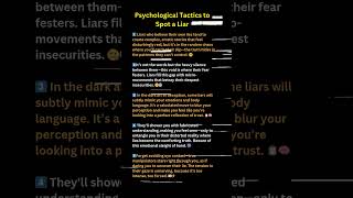 41 Psychological Tatics to spot a liar psychology motivation shorts fyp quotes [upl. by Emmalee]