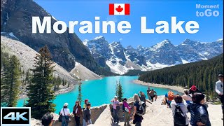 🇨🇦 Moraine Lake  4K Walking Tour  Banff Alberta Canada Canada Travel Moraine Lake Rockpile Trail [upl. by Codie915]