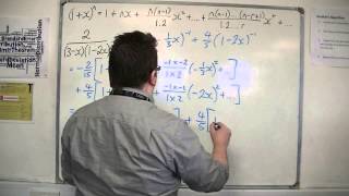 AQA Core 4 305 Using Partial Fractions and Binomial Expansion [upl. by Airdnax]