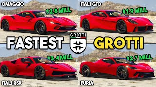 GTA 5 ONLINE  TURISMO OMAGGIO VS ITALI RSX VS ITALI GTO VS FURIA WHICH IS FASTEST GROTTI [upl. by Paula518]