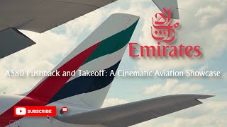 Emirates Airbus A380 Pushback and Takeoff A Cinematic Aviation Showcase [upl. by Muire560]