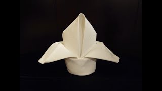 Easy Slow and Descriptive Napkin Folding Tutorial on Bishop’s Hat [upl. by Mozza]